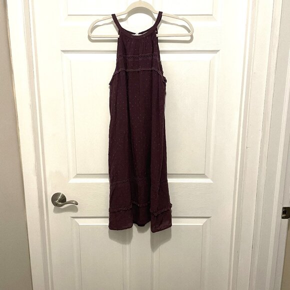Loft Embroidered Plum Halter Dress (5 clothing items for $15) - Picture 1 of 6